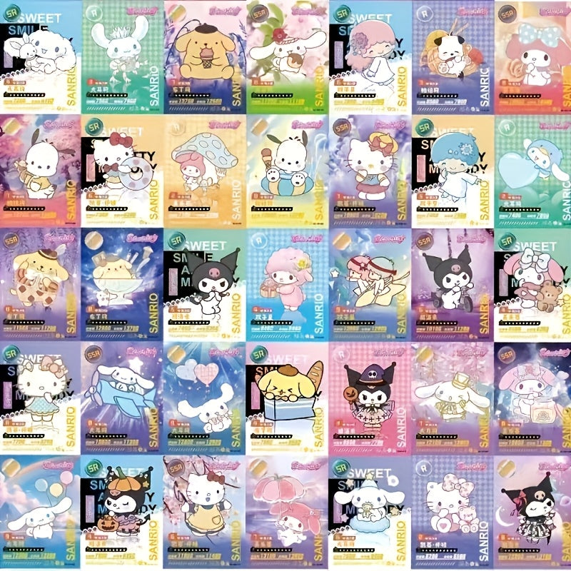 1 Boîte (32 Paquets) de Cartes Série Sanrio - Hello Kitty, My Melody, Kuromi & Plus - Collection de Cartes à Échanger Premium pour Collecteurs et Cadeaux, Petits Présents Idéaux