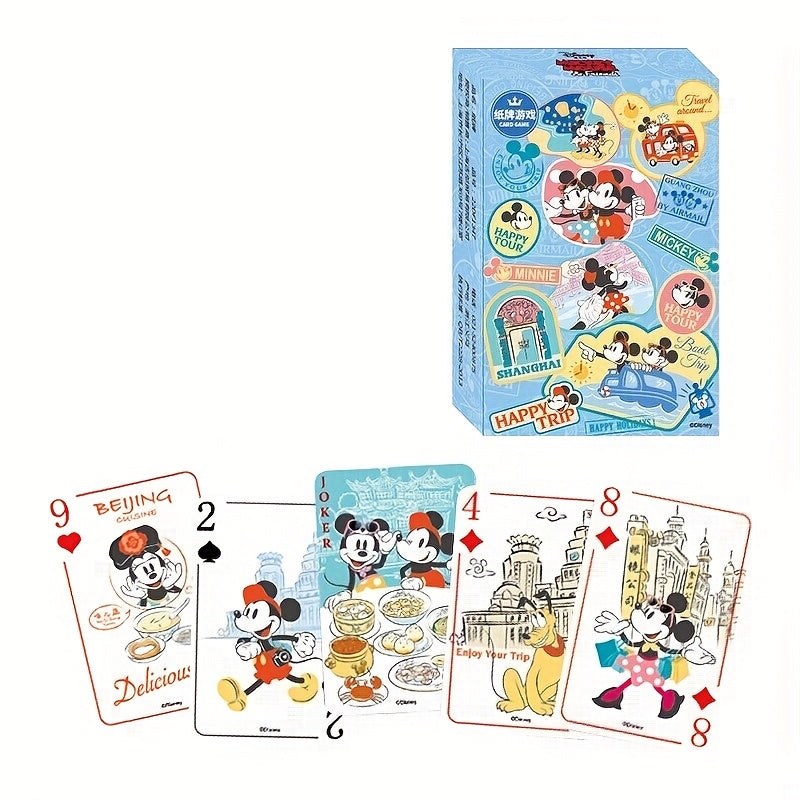 54 pièces de jeu de poker Mickey et amis, matériau papier, basé sur le poker de table Lucky, avec boîte de conteneur, adapté aux réunions familiales, fêtes et célébrations de vacances - Idéal pour Noël, Halloween, Pâques, cadeau de Nouvel An