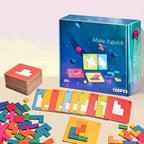 Puzzle géométrique en bois - Jeu de société éducatif - Jeu de société interactif rapide - Outils pédagogiques - Cadeau de Noël