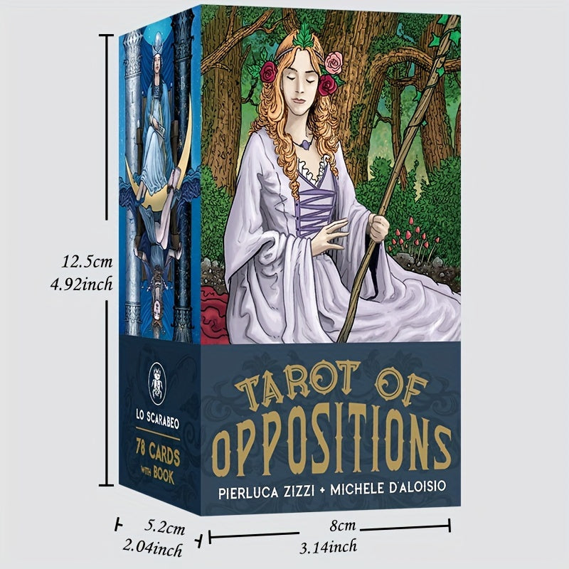 Tarot des Oppositions, jeu de cartes de fortune de taille standard à 78 cartes, jeu de société de divination pour Halloween, Thanksgiving, cadeau de Noël