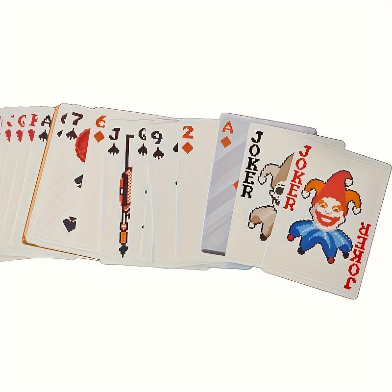 54 Cartes de Jeu Joker - Design D'Art Pixel Vibrant, Idéal Pour Les Jeux de Fête Et Le Poker, Les Essentiels Des Jeux de Cartes | Design Joufflu | Carton de Jeu Durable