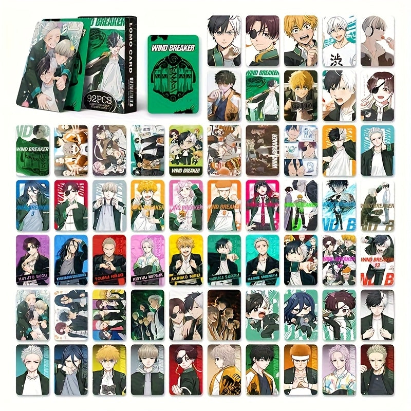 Ensemble de 92 Cartes de Jeu Anime, Cartes Postales Lomo Recto-Verso, Marque-pages Collectibles Multicolores, Design de Personnages de Dessins Animés et Anime pour Amateurs de Jeux et d'Anime