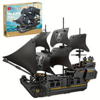 921 pièces de blocs de construction jouet modèle de navire pirate puzzle 3D bateau à voile jouets éducatifs compatibles avec d'autres ensembles de briques cadeaux de Noël et d'anniversaire