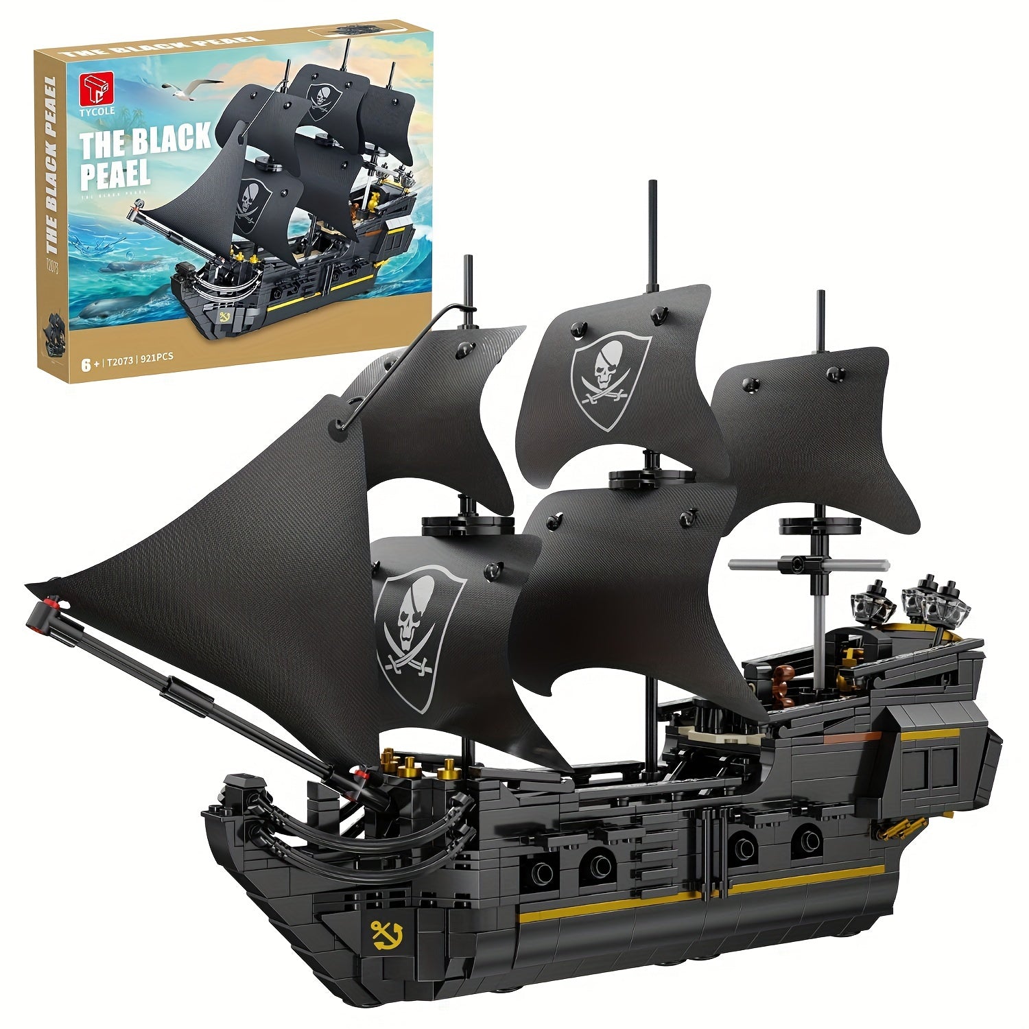 921 pièces de blocs de construction jouet modèle de navire pirate puzzle 3D bateau à voile jouets éducatifs compatibles avec d'autres ensembles de briques cadeaux de Noël et d'anniversaire