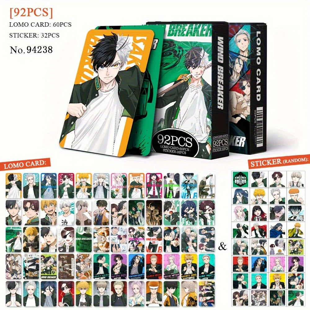 Ensemble de 92 Cartes de Jeu Anime, Cartes Postales Lomo Recto-Verso, Marque-pages Collectibles Multicolores, Design de Personnages de Dessins Animés et Anime pour Amateurs de Jeux et d'Anime