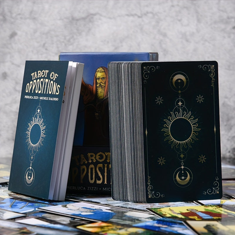 Tarot des Oppositions, jeu de cartes de fortune de taille standard à 78 cartes, jeu de société de divination pour Halloween, Thanksgiving, cadeau de Noël
