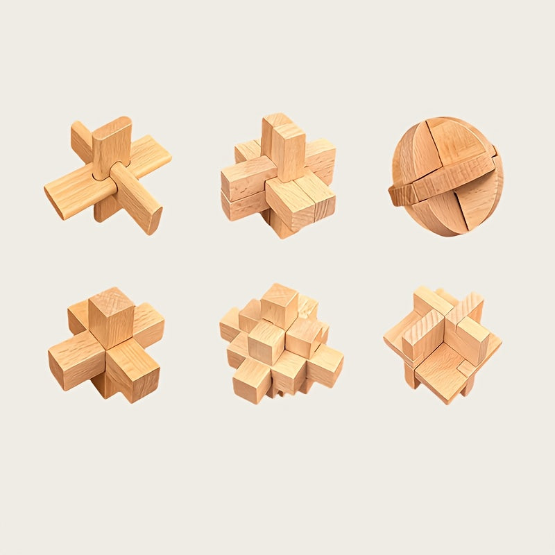 Une phrase avec 6 composants : Château Kongming, Château Luban, un ensemble complet avec un kit de solution intellectuelle, cadeau de puzzle en bois.