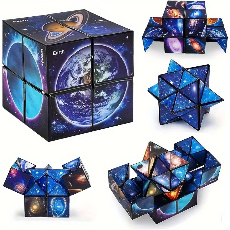 Cube Étoile Infini : Cadeau de Ramadan et Pâques, Jouet de Logique Spatiale 2-en-1 Fidget & Galaxie en 3D, Jeu d'Apprentissage STEM, Anti-Stress Fidget, Idée de Cadeau pour les Vacances, Casse-tête 3D & Fidget, Défi Cérébral, Cadeau pour Enfants & Adultes