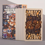 KEPNOY Cat Star Tales Tarot Deck, 78 cartes de taille standard, cartes de fortune en papier pour les jeux de fête, Halloween, Thanksgiving, cadeau de Noël, illustrations enchantantes