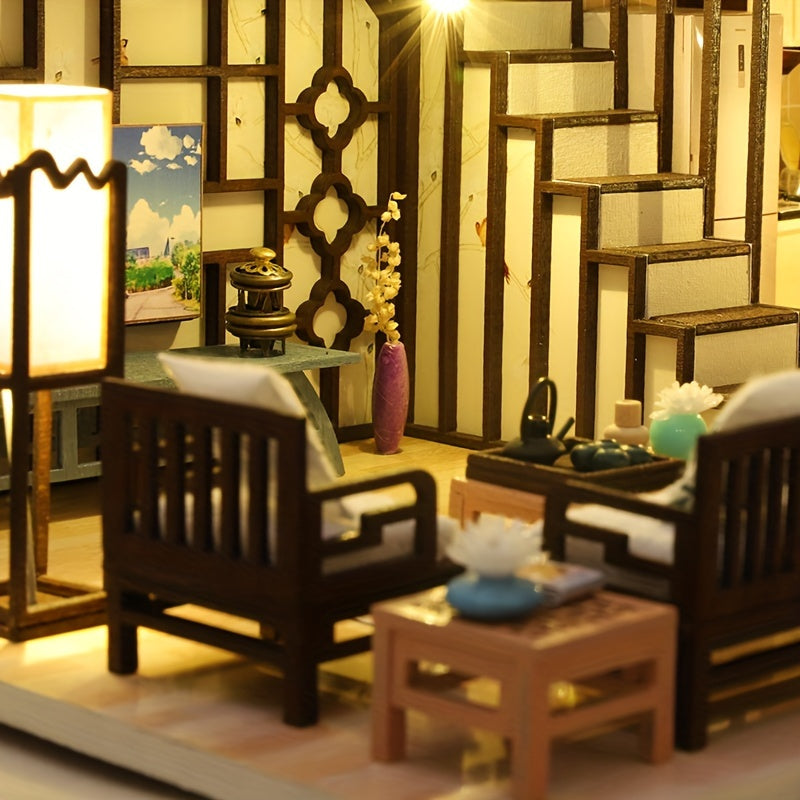 Yaxinju Puzzle de Construction de Modèle Micro en 3D, Jouet de Petite Chambre Cabane à Faire Soi-même, Artisanat en Bois, Saint-Valentin, Action de Grâce, Halloween, Noël, Cadeau d'Anniversaire, Idéal pour Noël, Parfait pour l'Action de Grâce